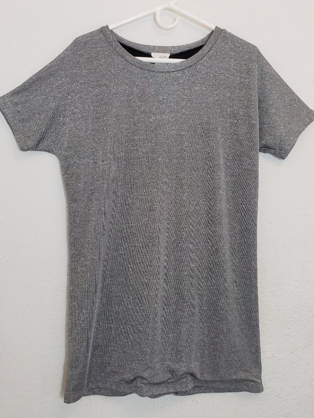 Wet Seal Mini Dress Tunic Y2K  Gray M Short Sleeve Metallic Shimmer Lined